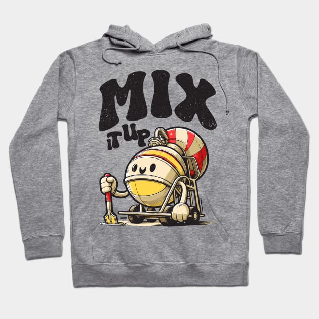 playful cement mixer character Hoodie by Yopi